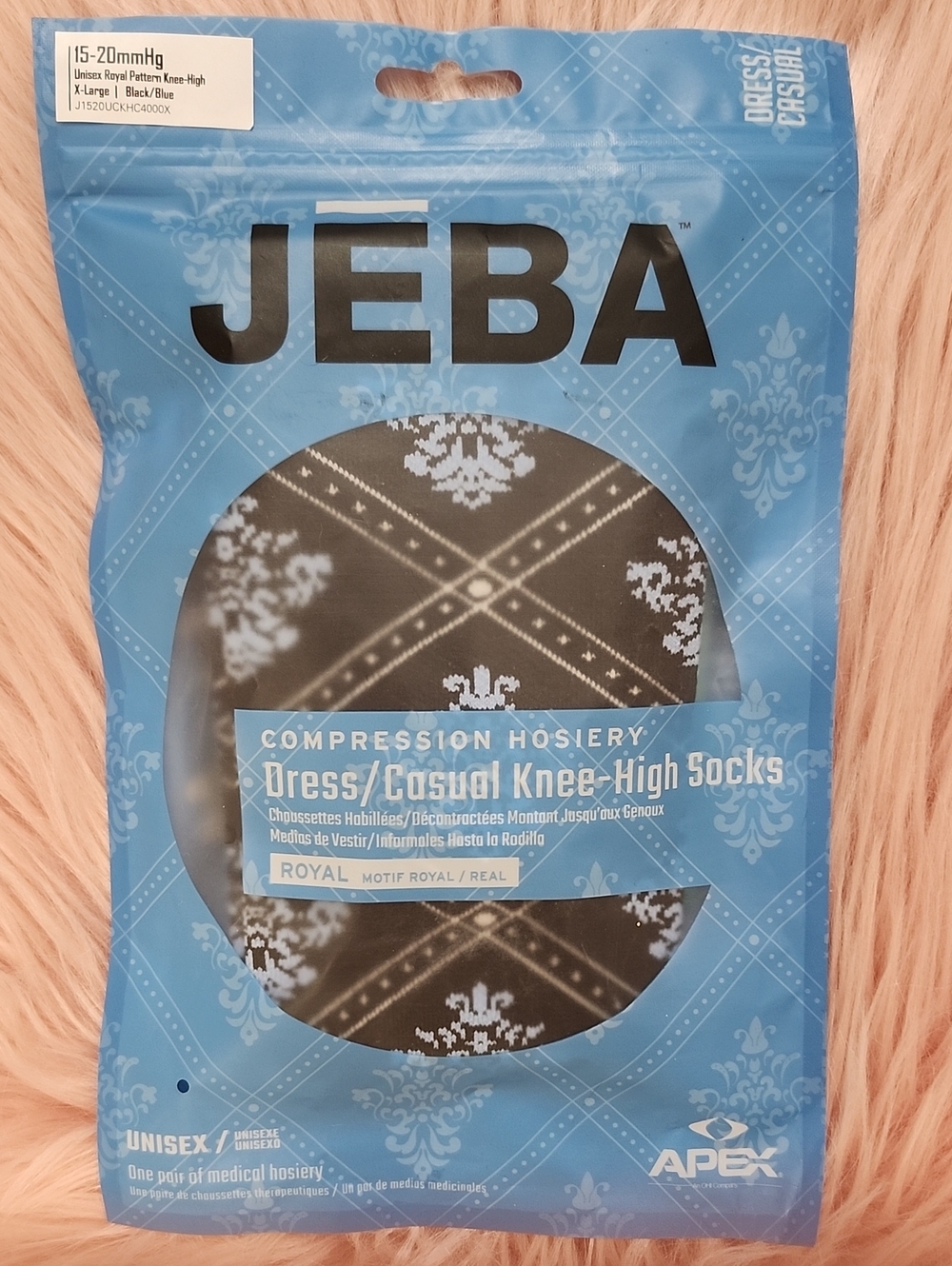 Brand New JEBA UNISEX DRESS/CASUAL KNEE-HI COMPRESSION SOCKS-XL